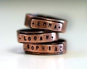 Personalized Custom Name Band Ring Copper Free Shipping Worldwide