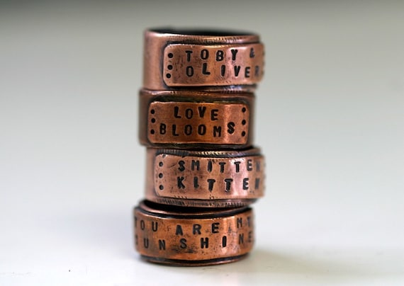 Wide Copper Band Ring Personalized