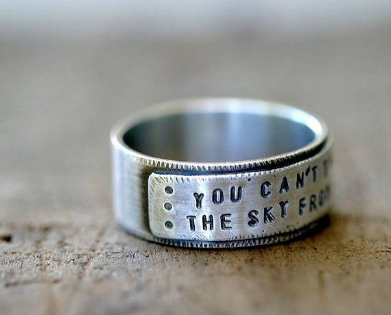 Wide Copper Band Ring Personalized