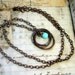 Copper Ring Necklace with Vintage Baby Blue Bead
