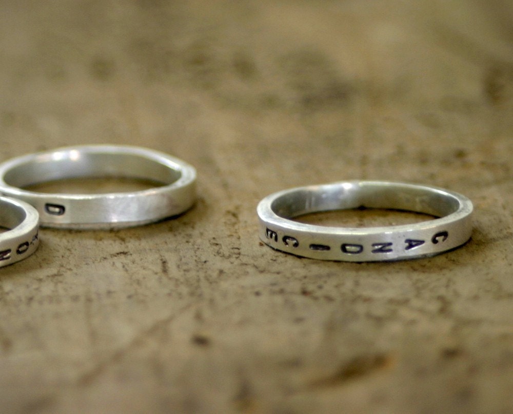 Personalized Sterling Silver Stamped Stacking Ring