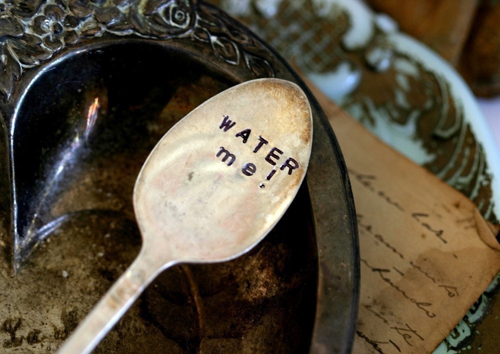 Custom Set Vintage Silverware Garden Marker Herb Stakes
