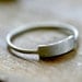 Modern silver rectangle ring