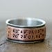 Latitude Longitude Wedding Ring Mixed Metal Band