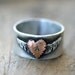 Winged Heart Ring with personalized monogramed initials E0282