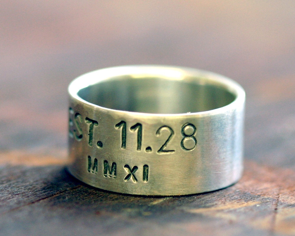 Personalized sterling silver ring