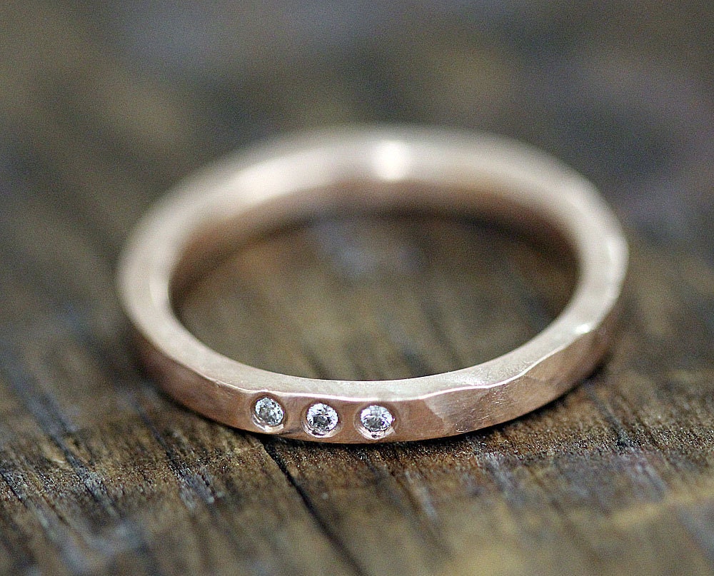 Wedding Band 14k gold diamond wedding band
