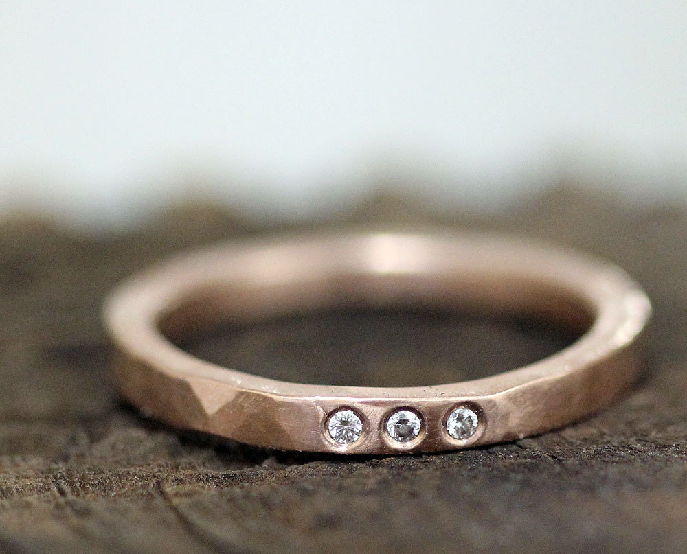 Wedding Band 14k gold diamond wedding band