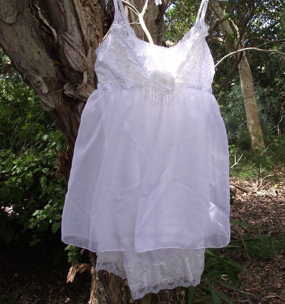 Wedding..Bridal..Slip dress..rehearsal dinner..lingerie..sheer..white..rose..bow..lace and chiffon
