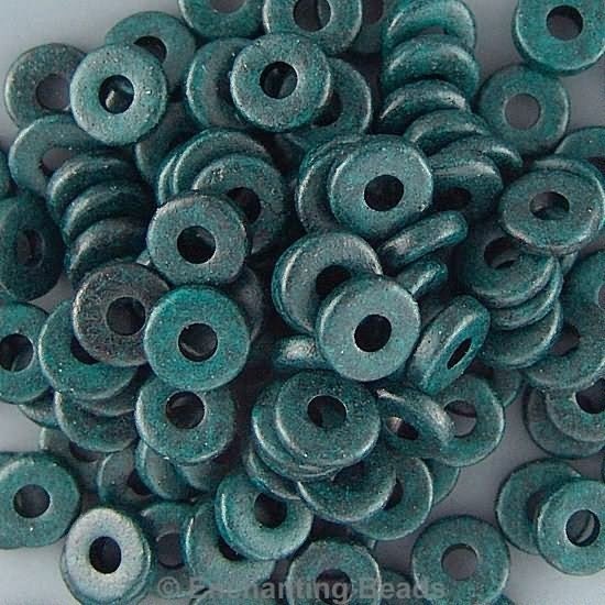 Greek Ceramic 8mm Disk Beads Hunter Green 16007