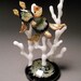 Coral series glass Sculpture of Sea Turtles diving