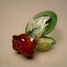 Glass Ring Red Rose