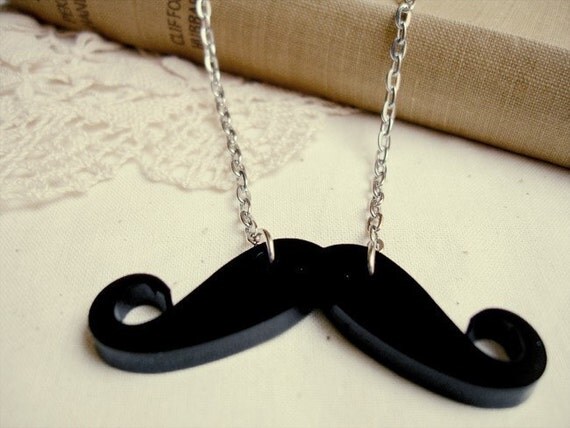 modern industry - a mustache necklace.
