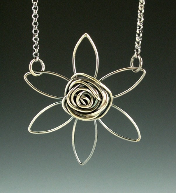 Sterling Silver Daisy Flower Necklace