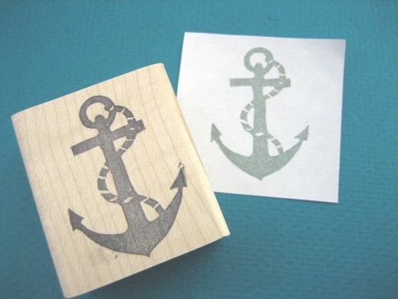 Anchor Rubber Stamp Hand Carved Rubber Stamp Nautical