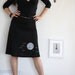 Womens Fashion - Black knee length skirt A-line jersey elastic waist skirt - The sunset and the flying birds on size Medium