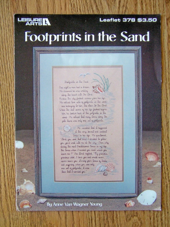 Footprints In The Sand Counted Cross Stitch By BusyBeeDesignStudio