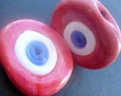 Cherry Quartz Color Evil Eye Beads-Set of 3