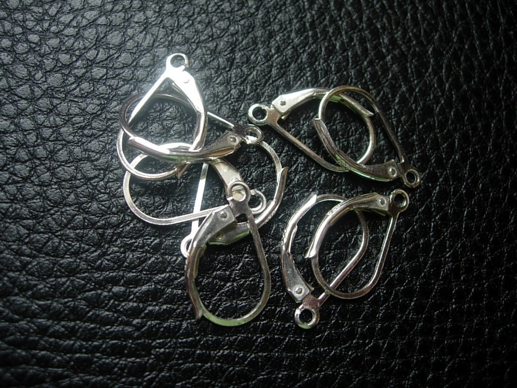 17x10mm Sterling Silver Leverback Earwires-10pcs