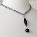 Gothic Nights - Silver Chunky Chain Necklace and Earrings Set - Black - Gothic - Edgy - Gothic Jewelry