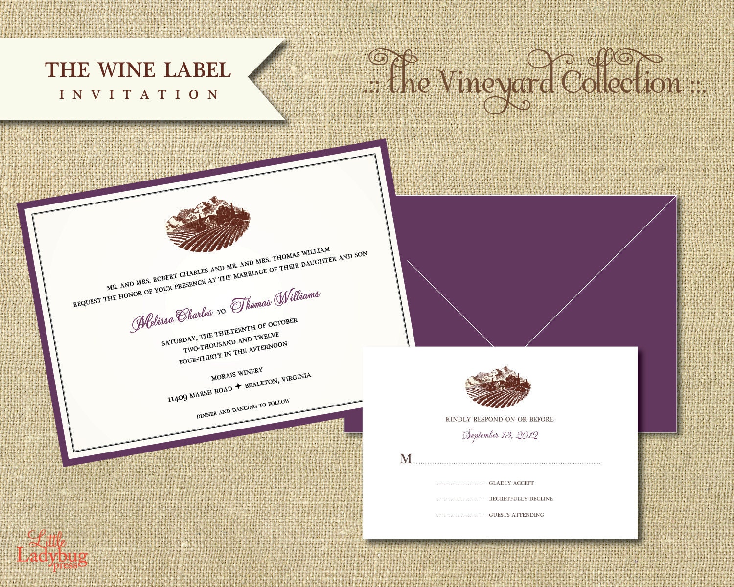 The Vineyard Collection-Wine Label Invitation Set