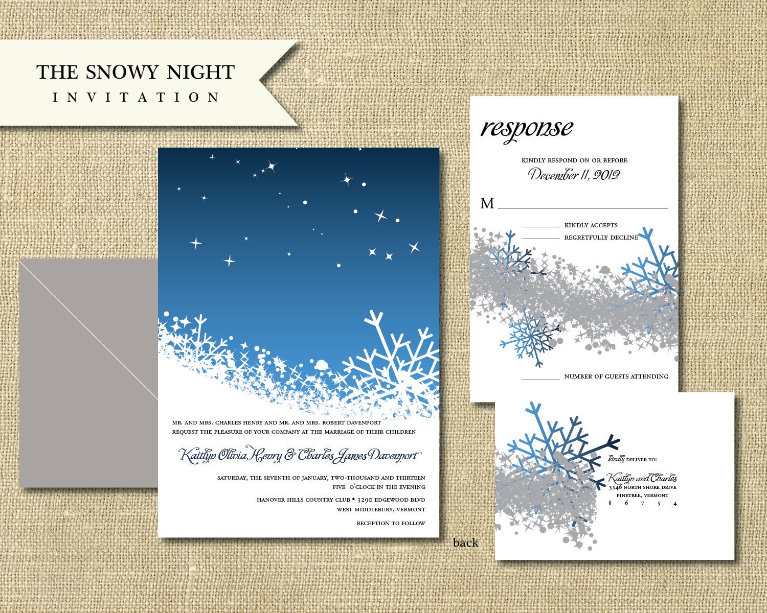 The Snowy Night Invitation Sample Set