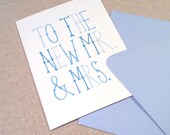 Wedding Congratulations, To the New Mr. and Mrs.  - Illustrated Type Greeting Card - Single
