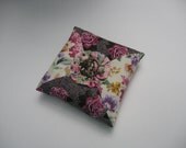 Floral Pincushion Embellished w/ YoYo & Buttons, Crushed Walnut Filling