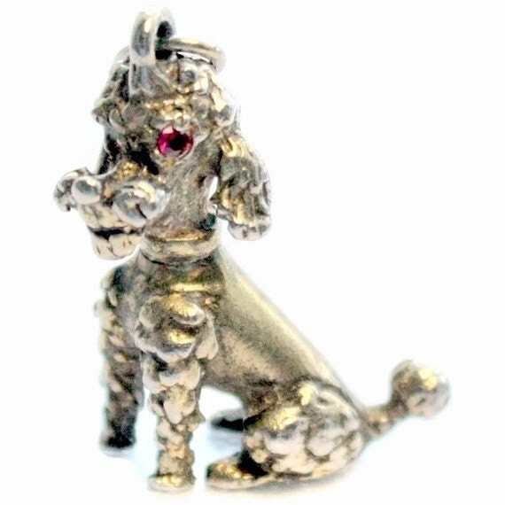 Vintage Poodle Dog Bracelet Charm Sterling Silver by mybooms