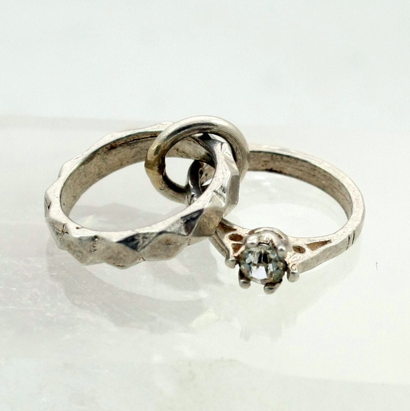Silver Engagement Wedding Ring Charm