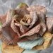 Handmade Paper Rose Vintage Map paper Sherbet shades San Diego Talladega for pin or clip