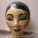 Mannequin Head mixed media Collage and handpainted French to English dictionary text Altered art Folk art