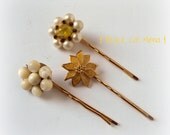 Sun Drops Vintage Flower Hairpins Bobby Pins