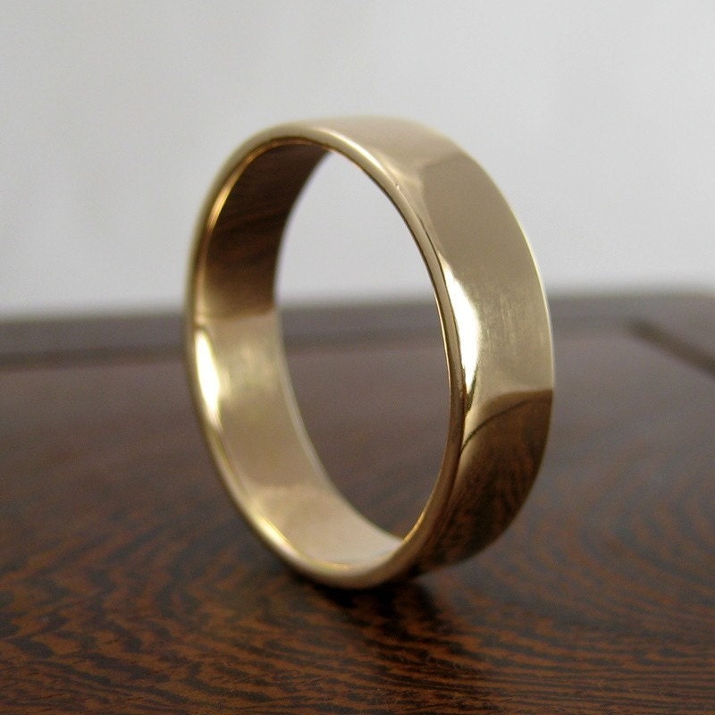 14K Yellow Gold 5mm Big Men's Wedding Band or by