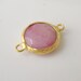 Gold plated with light pink jade connector