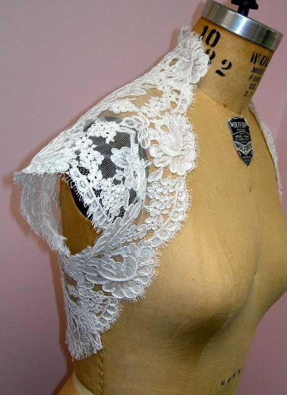 Lace Wedding Bolero- Custom Alencon Lace