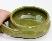 Shaving Mug in Stoneware with Bright Green Glaze
