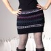 Upcycled sweater skirt folksy black print fitted pencil medium COSBY SKIRT