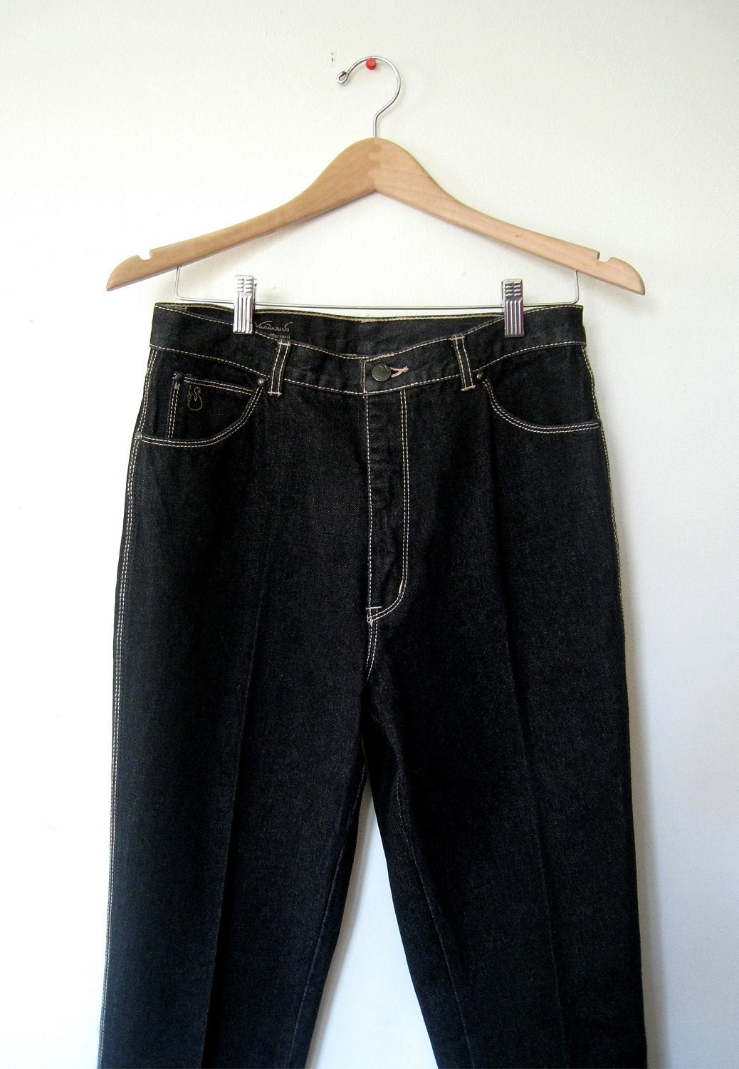 1980s GLORIA VANDERBILT Jeans // High Waist Black by LolaVintage