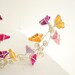 Statement Jewelry, Butterfly Necklace with Flowers, Sterling Silver, Colorful, Delicate, Unique....