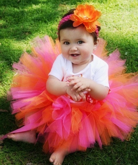 Baby Tutu Toddler Girl Tutu Pink Orange Tutu Skirt
