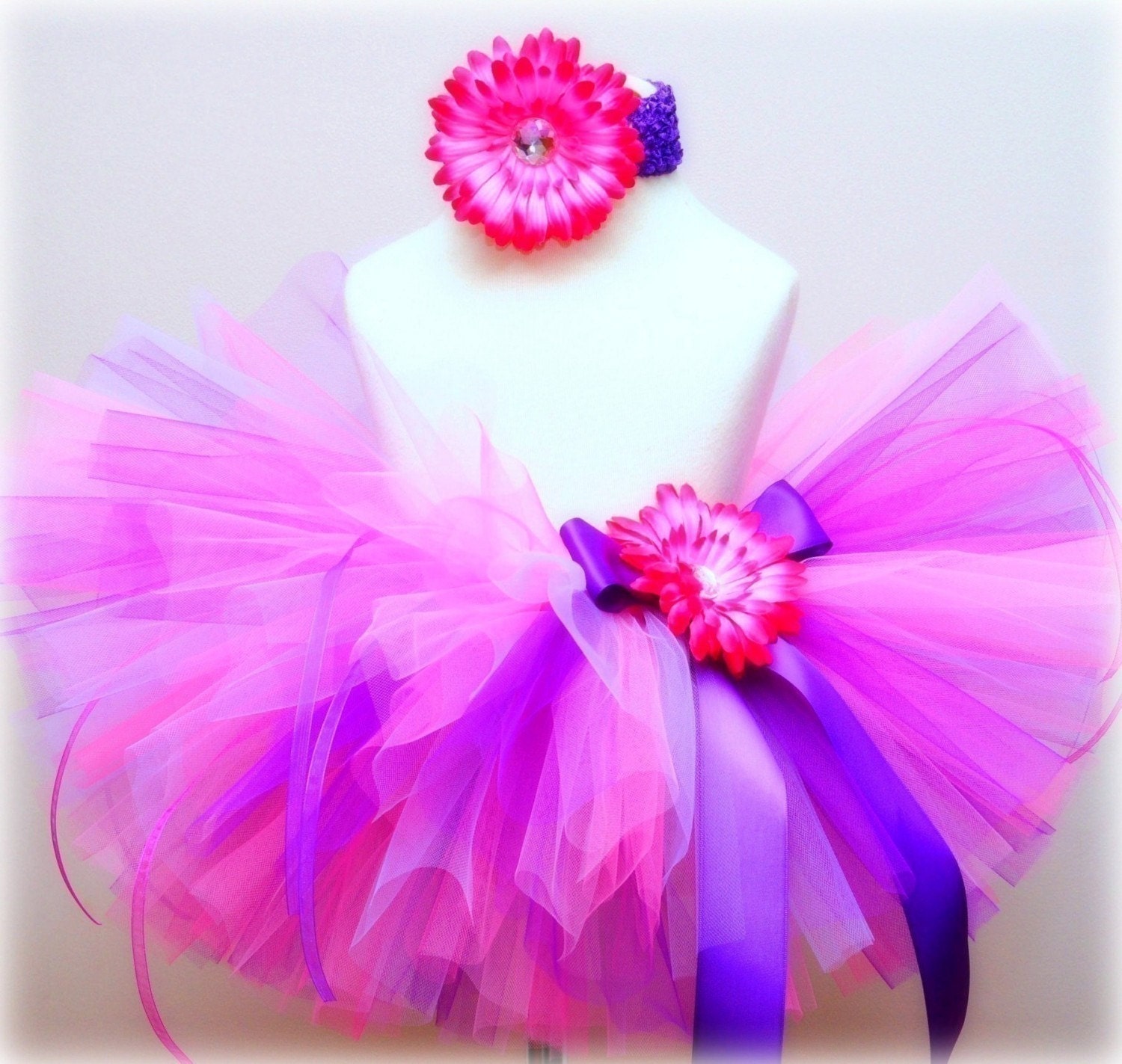 Princess Tutu for newborn baby infant toddler girls - includes Sewn Tutu and matching headband