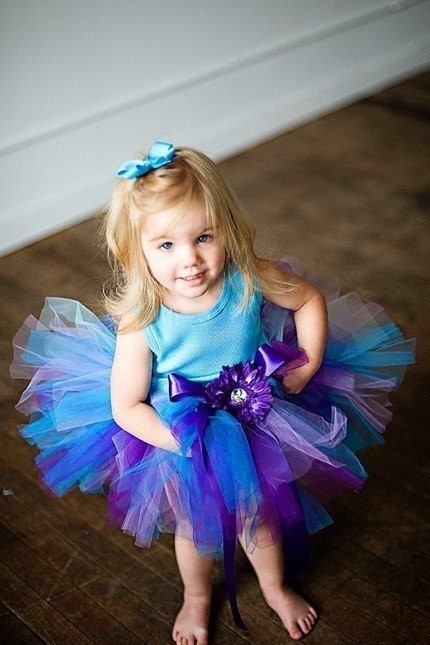 SEWN Design your Dream Tutu sz nb-5 --FREE matching headband with flower clip-choose from over 40 colors of the highest quality tulle-up to 12 inches long