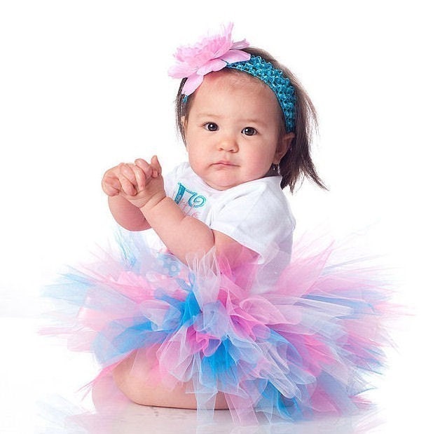Sewn Tutu - Cotton Candy Tutu w/headband set - Fast shipping