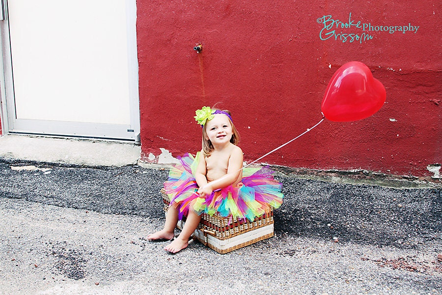 Tropical Birthday Tutu Set for newborn baby infant toddler girls - including sewn tutu and headband