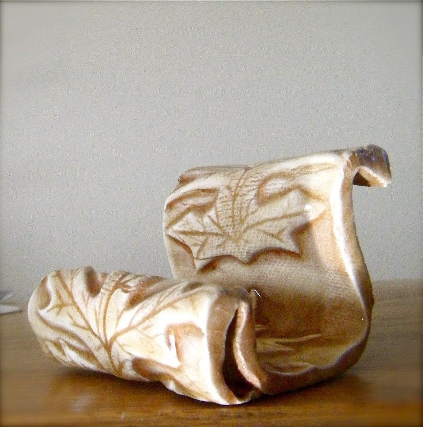 Oak Leaves - Warm Brown Business Card Holder