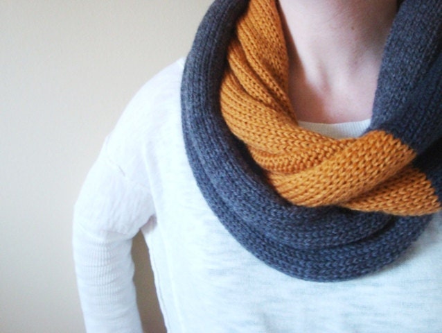 mens wool infinity scarf in PATCHWORK (made to order)