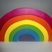 Children kids wooden rainbow stacking wooden toy hand made hippy steiner waldorf colourful