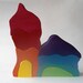 Children kids rainbow mud brick house stacking wooden toy hand made hippy steiner waldorf