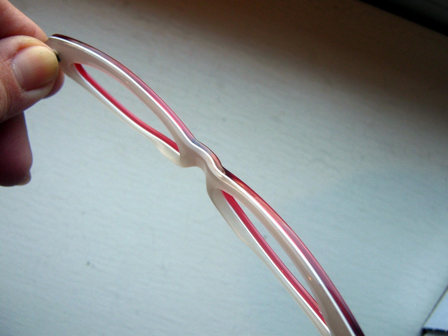 Vintage Slim Cat Eye Eyeglass Frames in Tramp Red